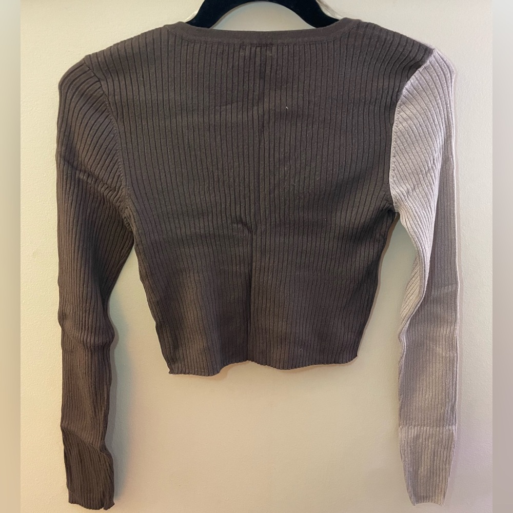 Two-Tone Ribbed Cardigan from Garage - Picture 2 of 3